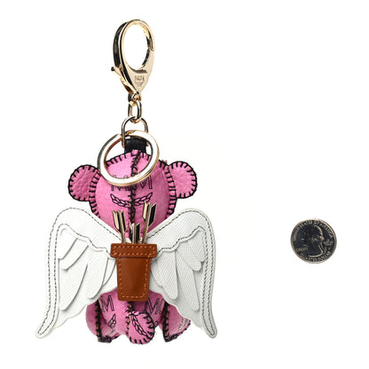 MCM Visetos Angel Bear Key Ring Bag Charm Pink 2 of 3