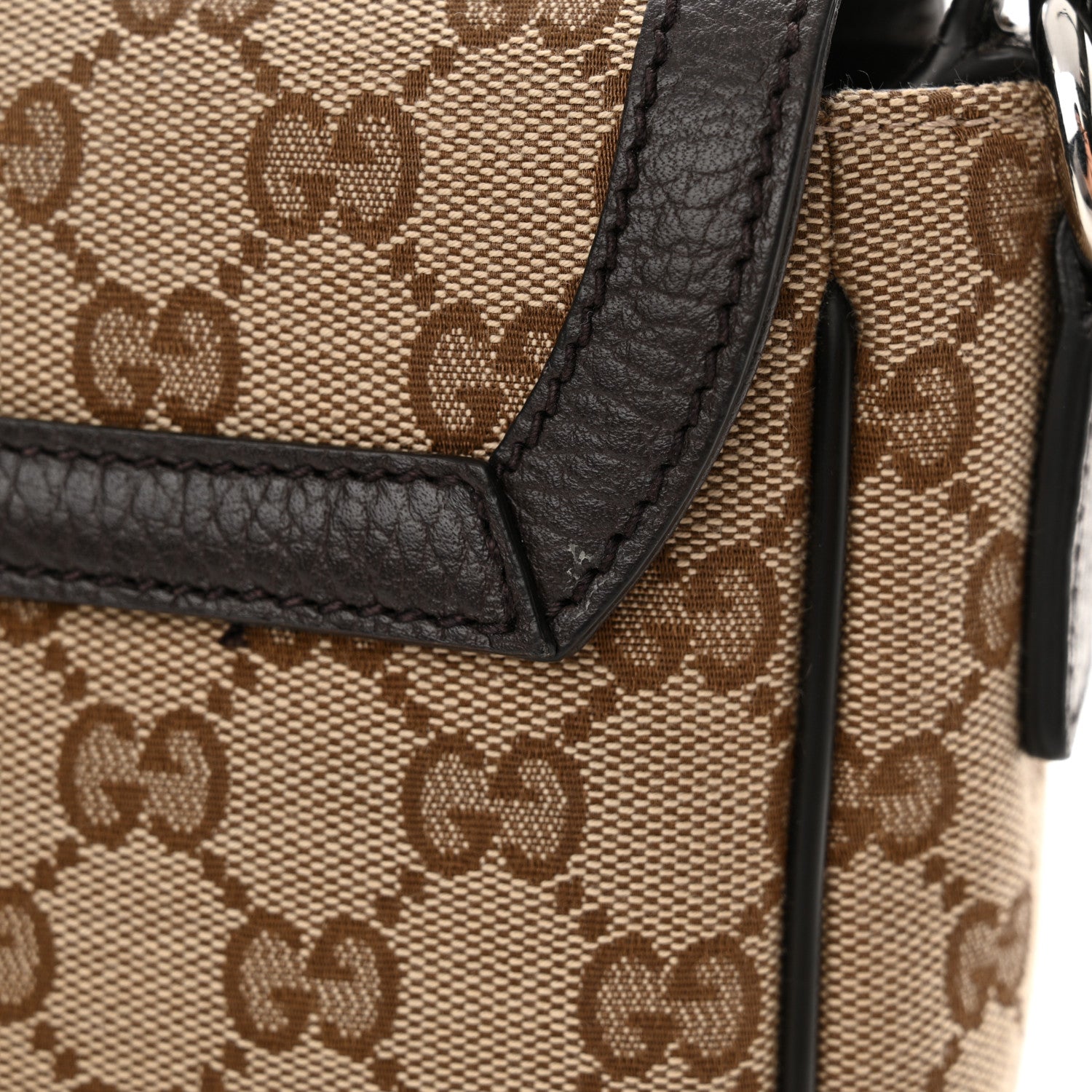 Gucci Monogram Flap Messenger Bag Beige Dark Brown 14 of 14