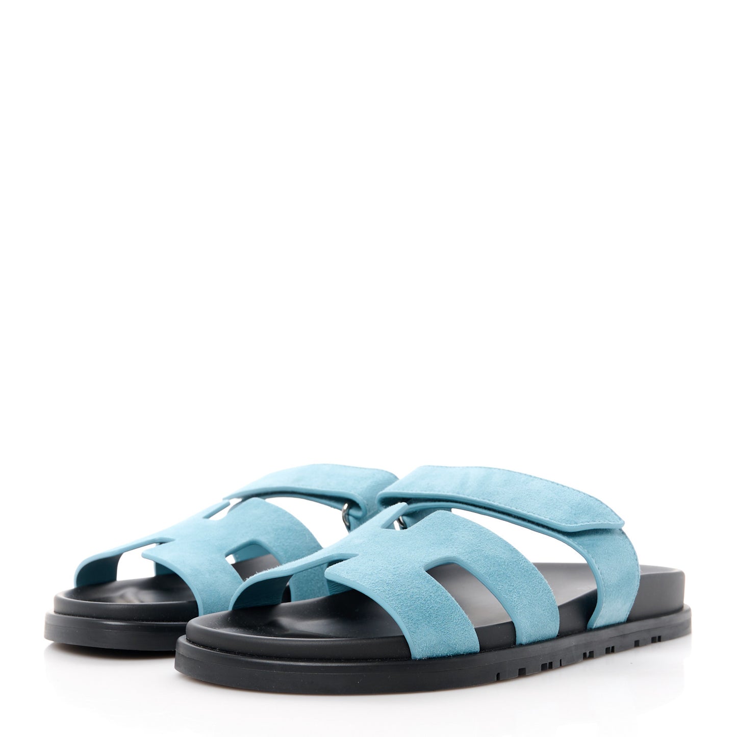 Suede Goatskin Womens Chypre Sandals 39 Bleu Mineral
