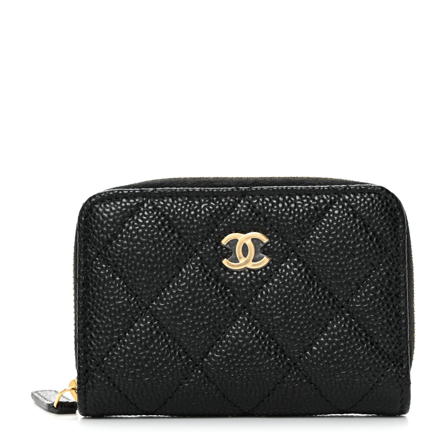 Chanel Caviar Quilted Zip Coin Purse Black 1 of 10