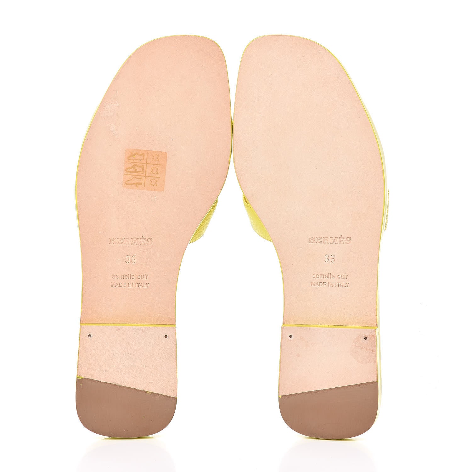 Hermes Epsom Oran Sandals 36 Jaune Pollen 8 of 9