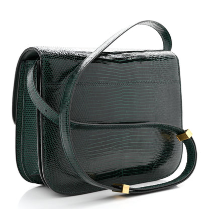 Celine Lizard Medium Classic Box Flap Bag Dark Green 3 of 11