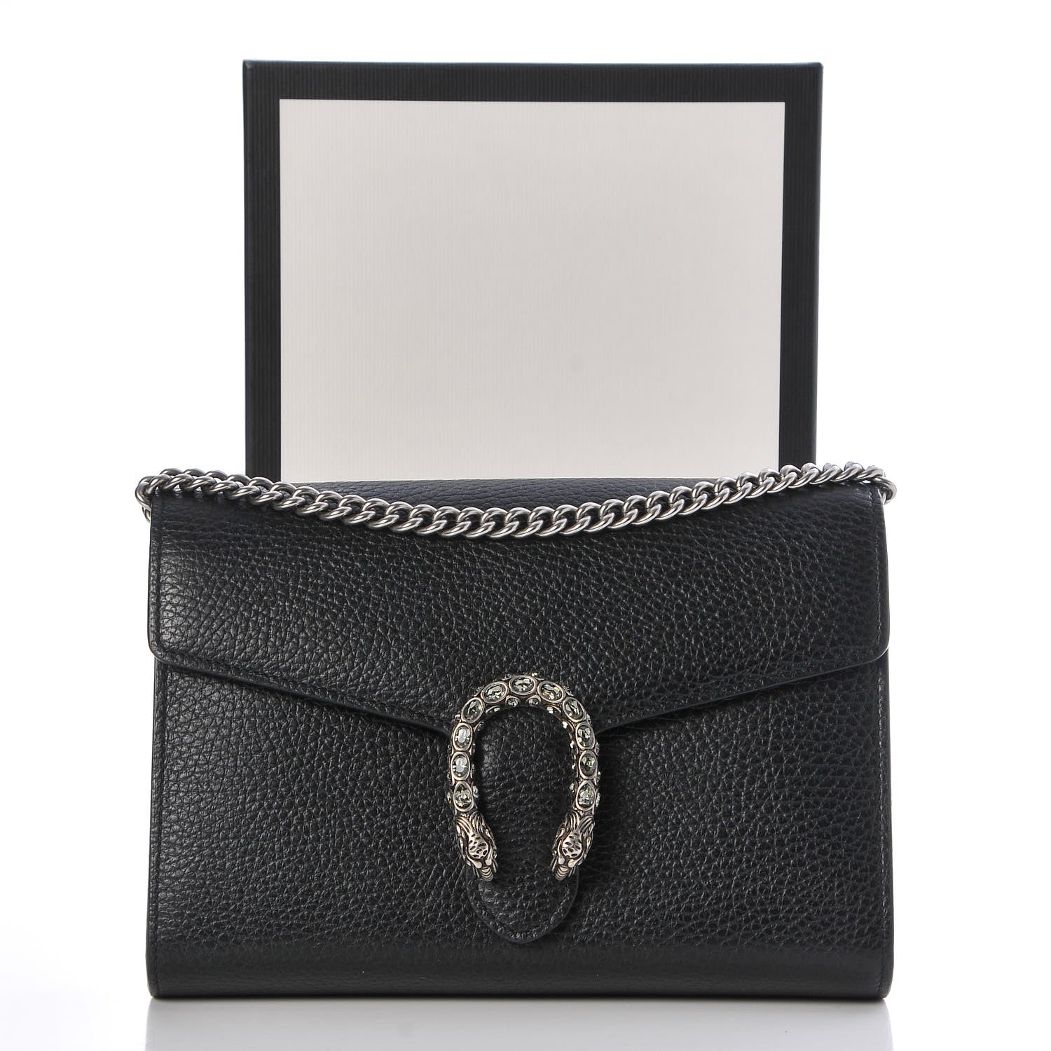 Gucci Calfskin Mini Dionysus Chain Wallet Black 8 of 8