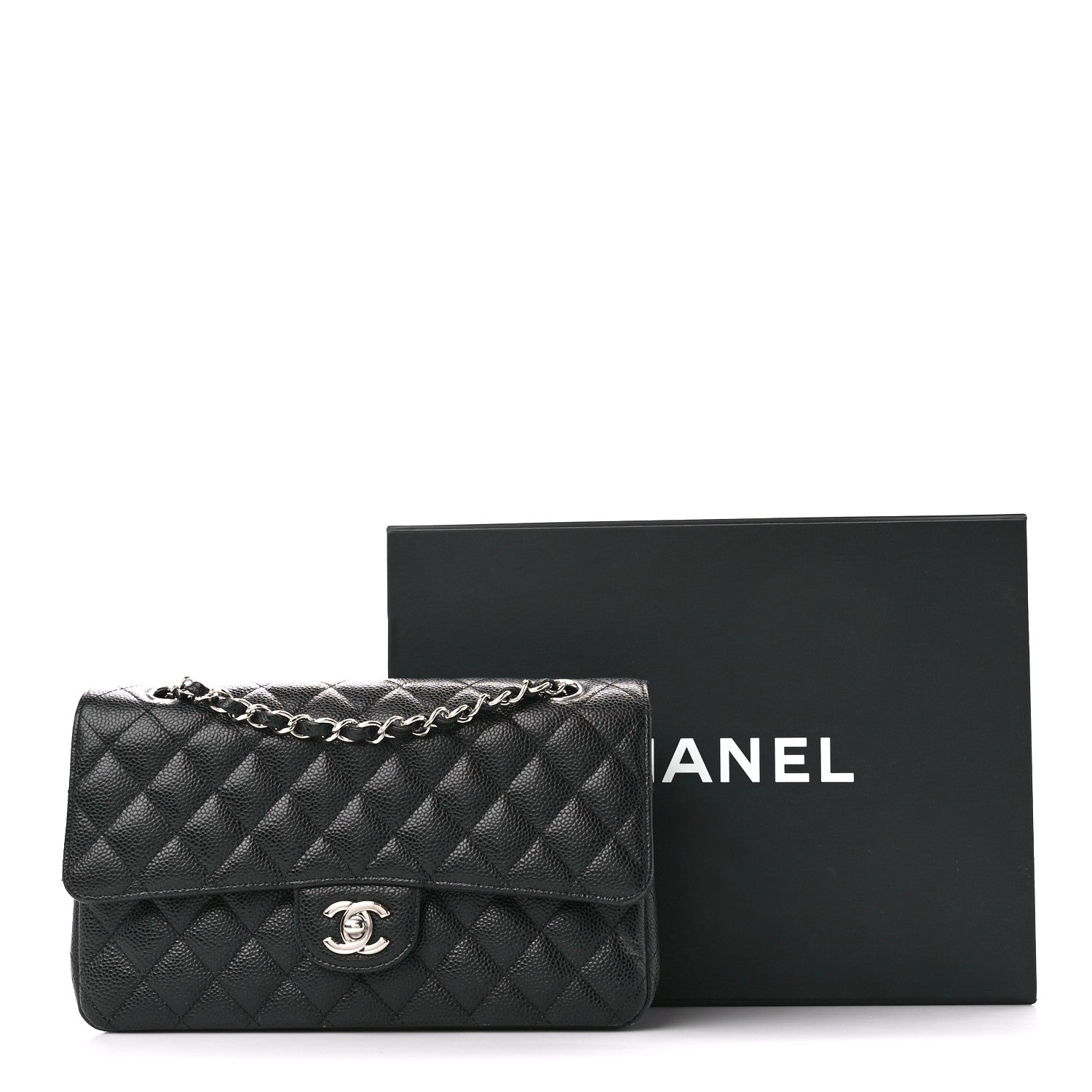 Chanel Caviar Quilted Medium Double Flap Black 12 of 14