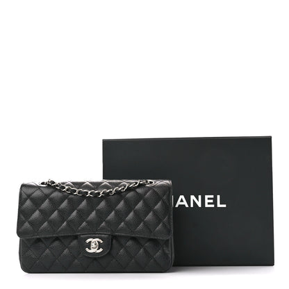 Chanel Caviar Quilted Medium Double Flap Black 12 of 14