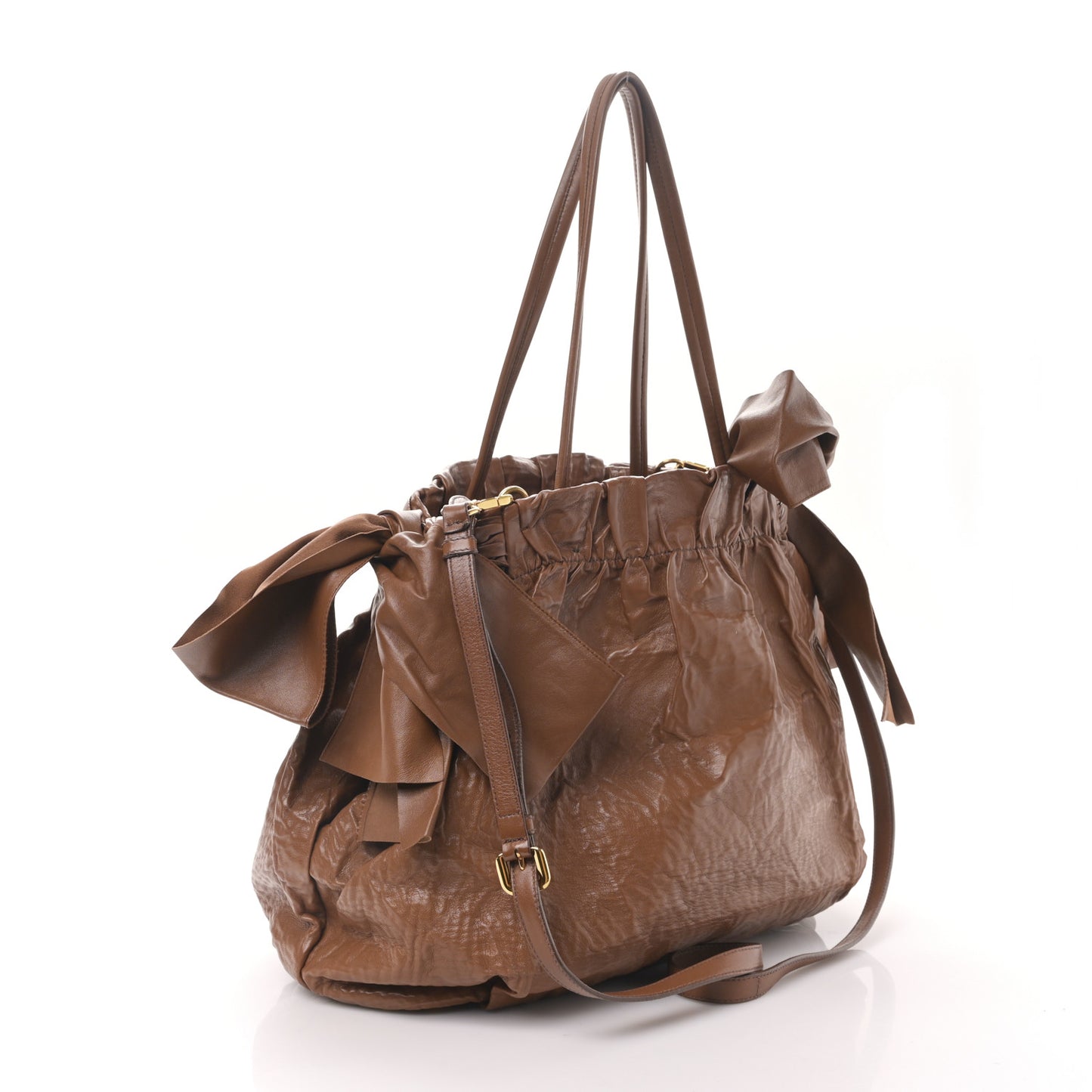 Nappa Antique Bow Tote Brown