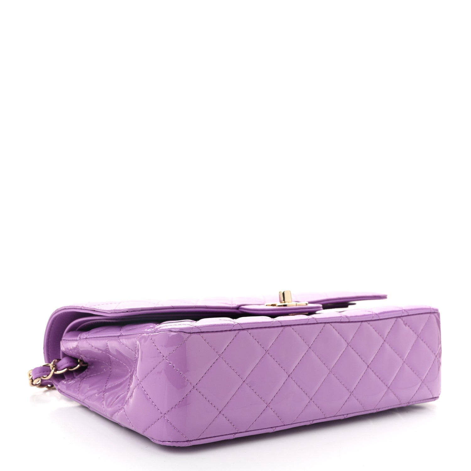 Chanel Patent Calfskin Quilted Medium Double Flap Purple 4 of 11