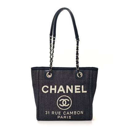 Chanel Denim Mini Deauville Tote Dark Blue 1 of 10
