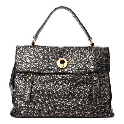 Saint Laurent Ostrich Large Muse Two Black Gold 1 of 11