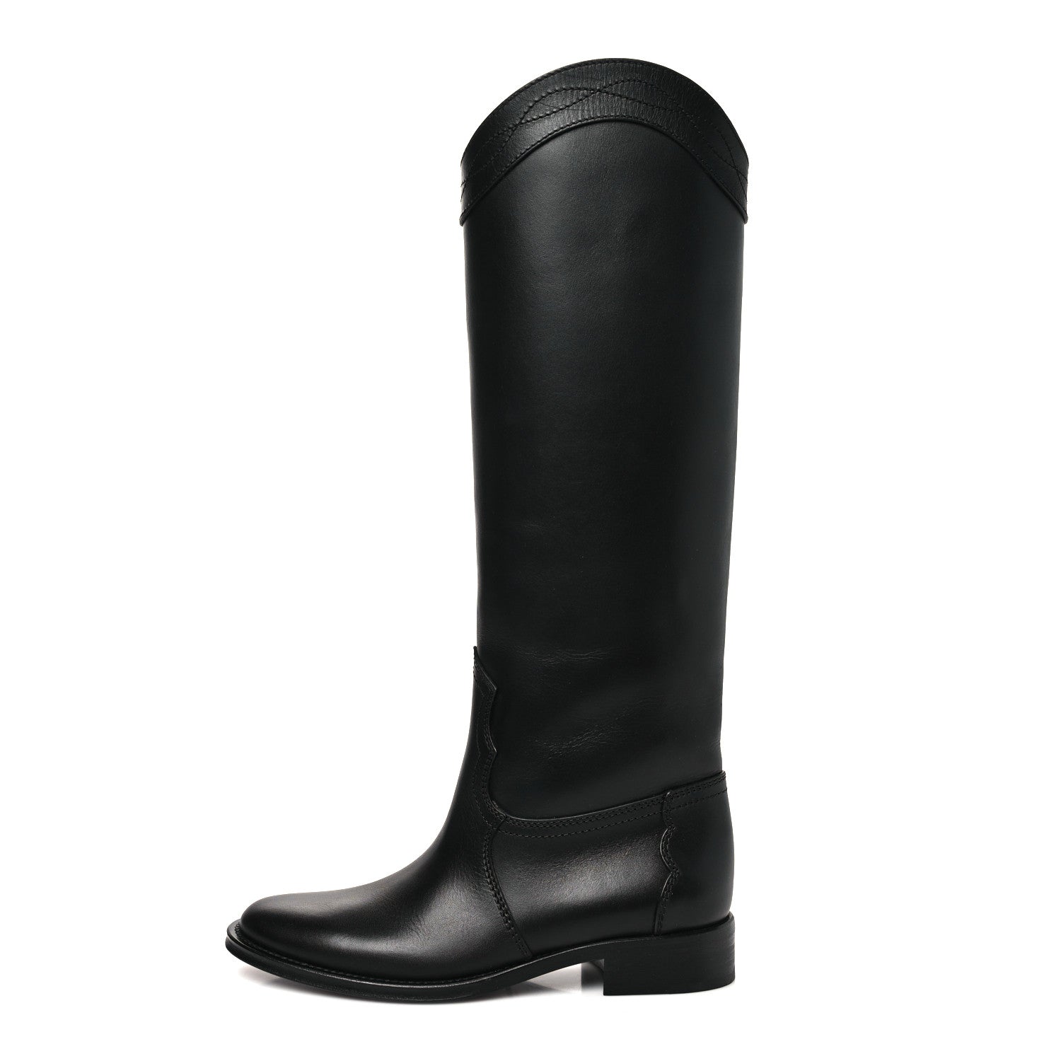 Saint Laurent Calfskin Kate 30 Western Knee High Boots 37 Black 1 of 8