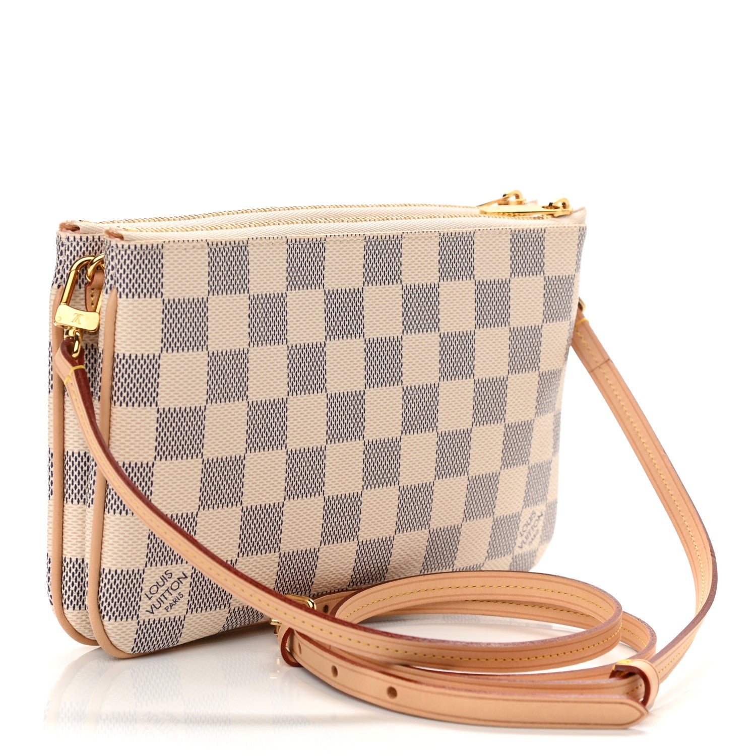 Louis Vuitton Damier Azur Double Zip Pochette 3 of 9