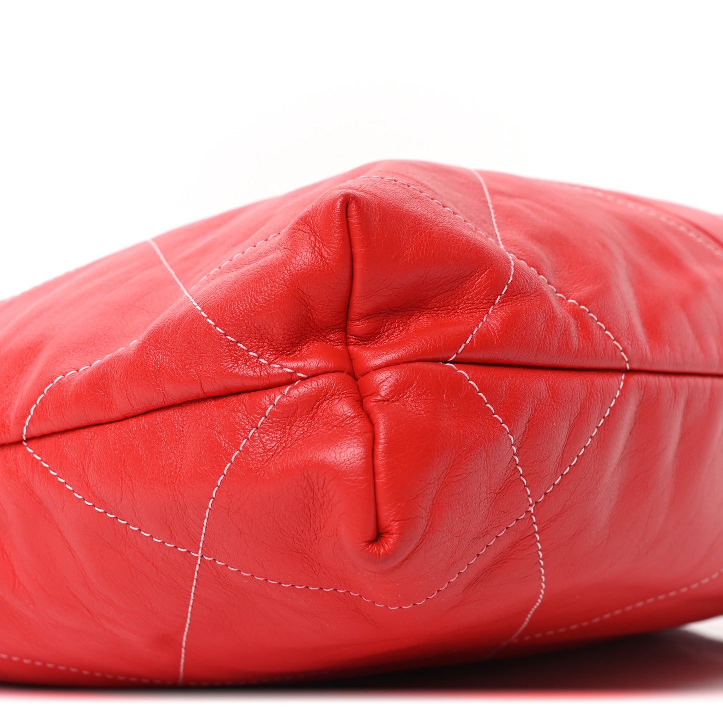 Shiny Calfskin Stitched Quilted Small Chanel 22 Red