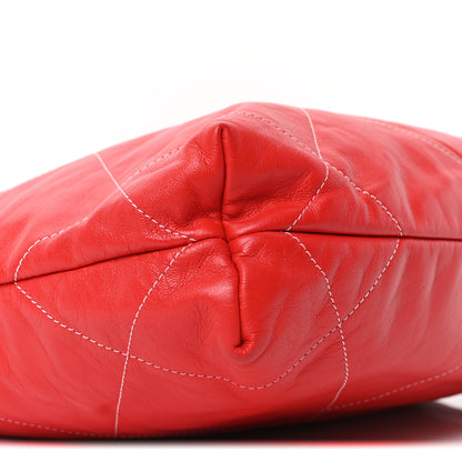 Chanel Shiny Calfskin Stitched Quilted Small Chanel 22 Red 10 of 11