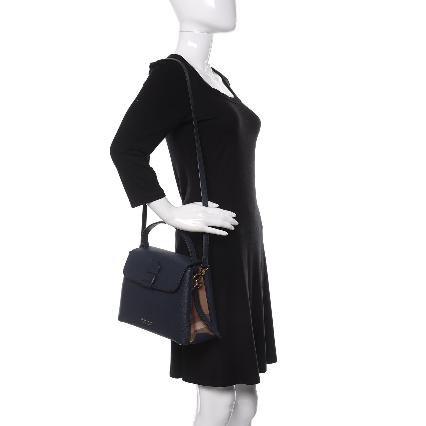 Derby Calfskin House Check Small Camberley Ink Blue