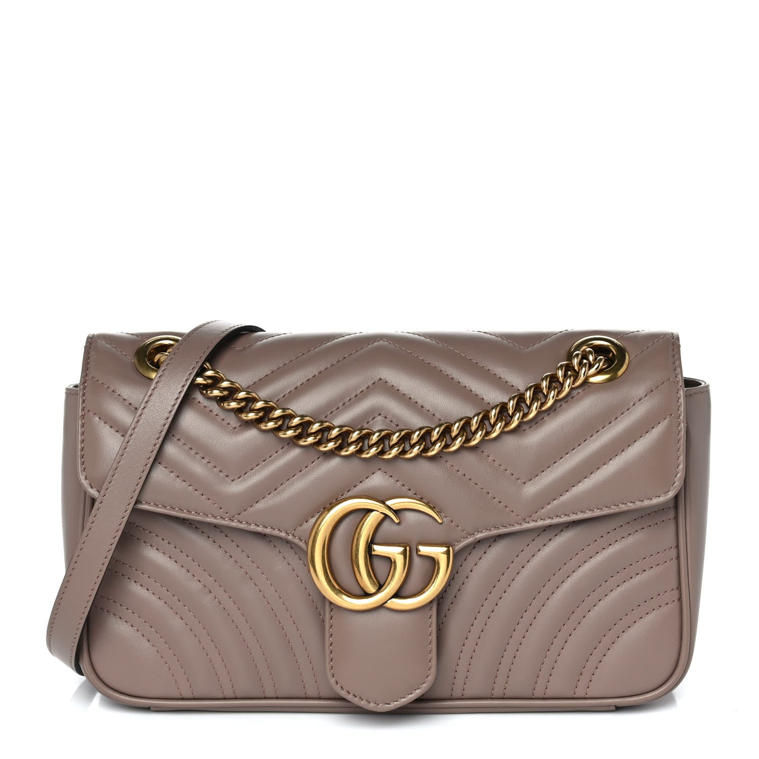 Gucci Calfskin Matelasse Small GG Marmont Shoulder Bag Porcelain Rose 1 of 12