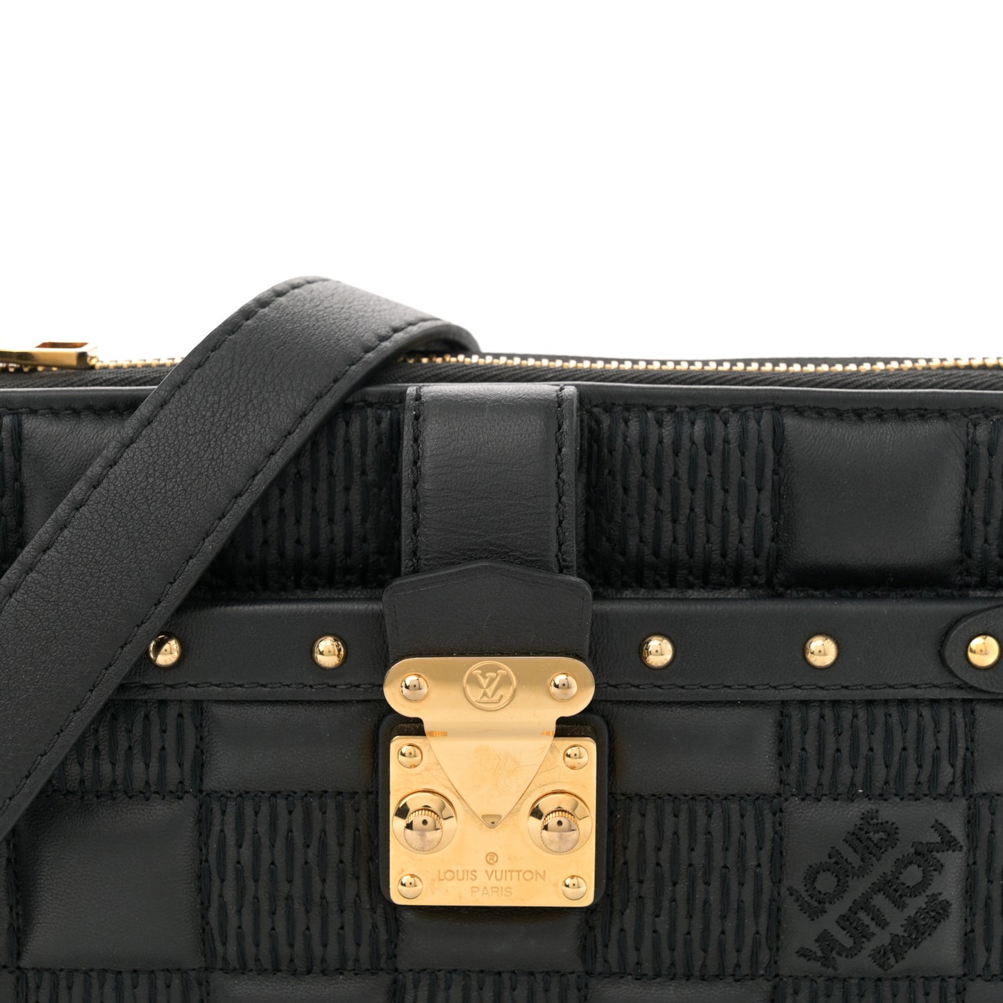 Damier Quilt Lambskin Troca Pochette Black