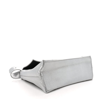 Balenciaga Metallic Soft Textured Calfskin Small Downtown Shoulder Bag Silver 4 of 10