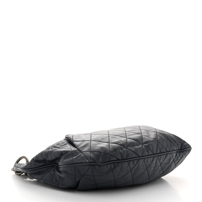Chanel Calfskin Coco Pleats Hobo Dark Blue 4 of 12