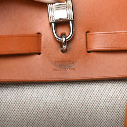Hermes Toile Vache Calfskin Herbag 30 PM Backpack Natural 5 of 9
