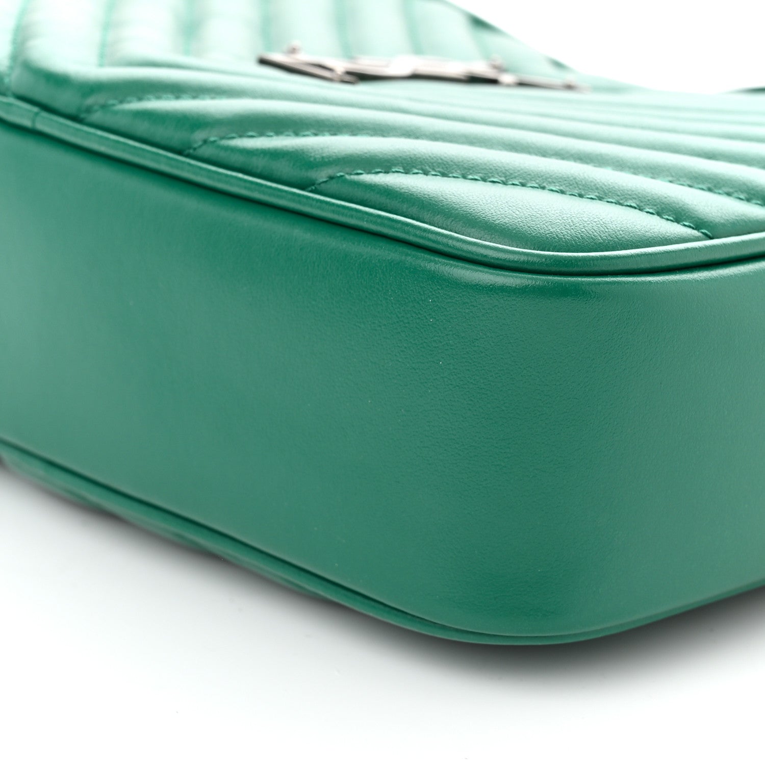 Saint Laurent Calfskin Matelasse Monogram Lou Camera Bag Malachite 10 of 11
