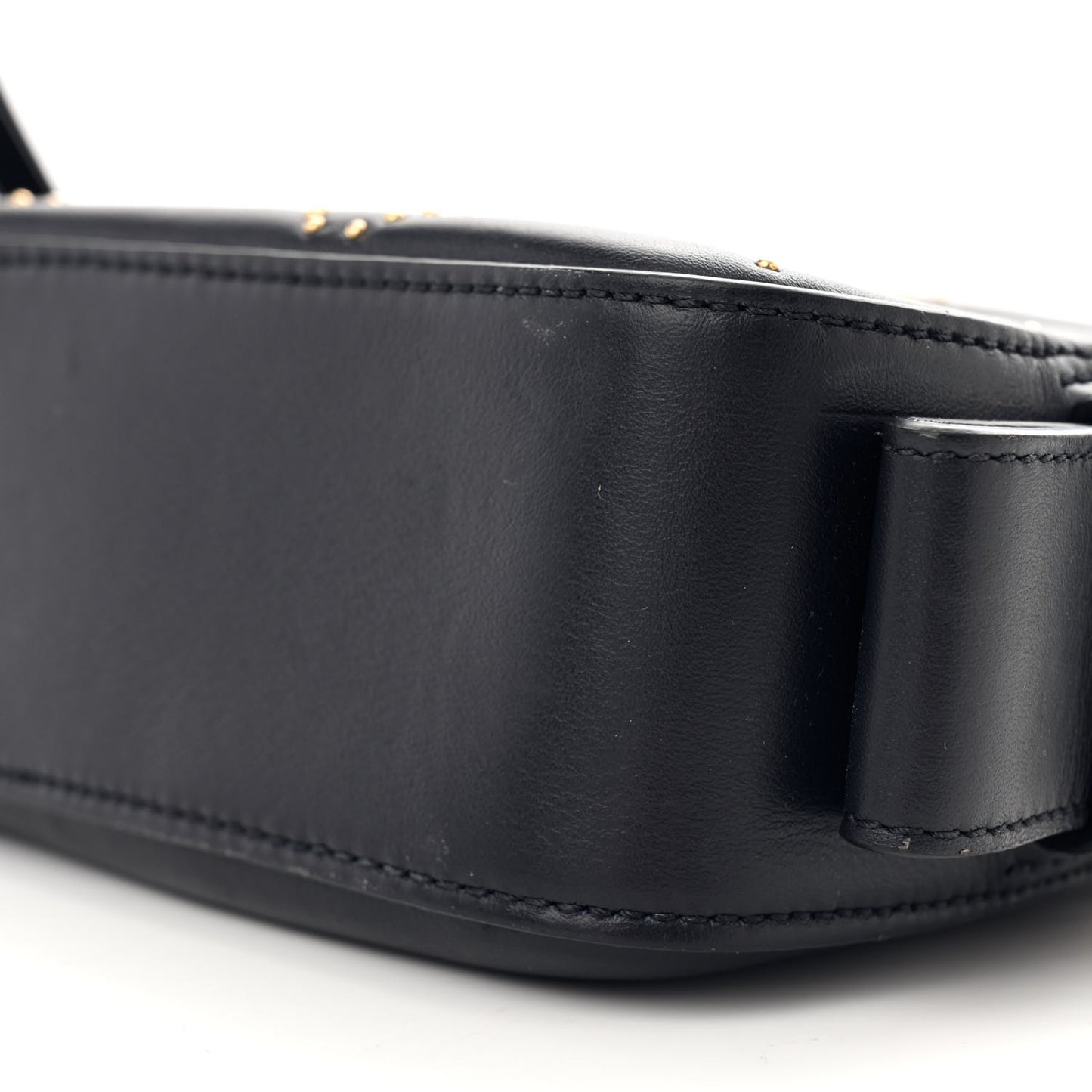 Smooth Calfskin Little Horses Embroidered Shoulder Bag Black