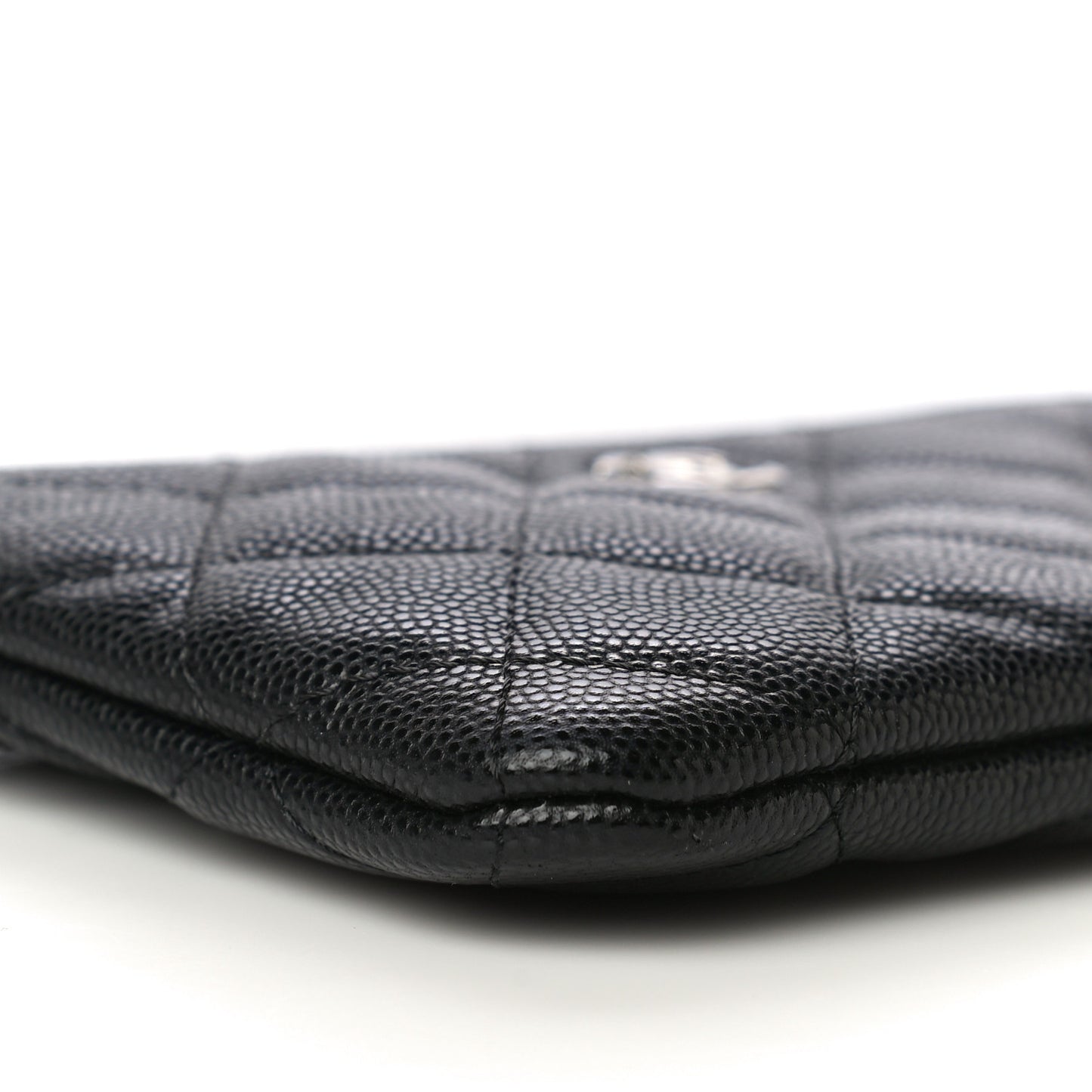 Caviar Quilted Small Cosmetic Case Black