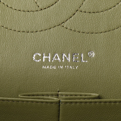 Chanel Striated Patent Quilted Jumbo Double Flap Green 9 of 11