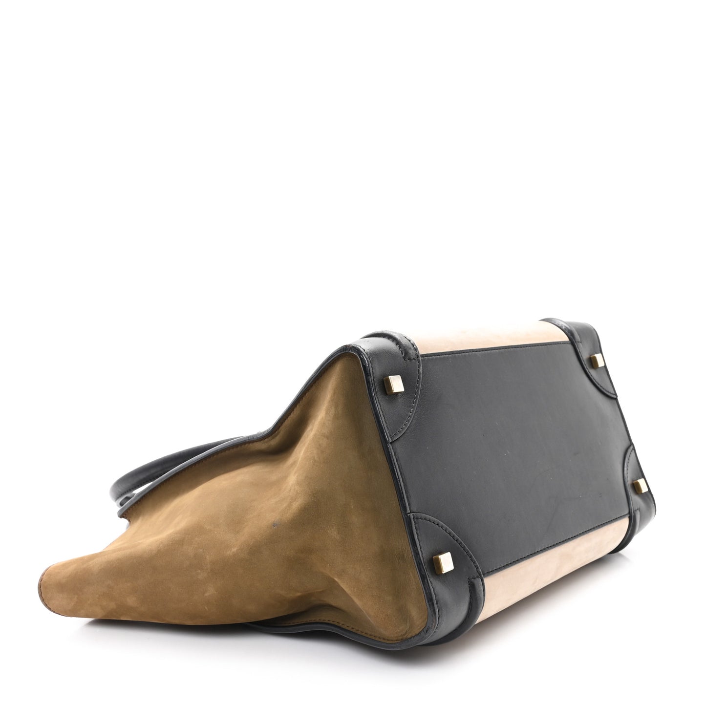 Satin Calfskin Suede Mini Tri-Color Luggage Seashell