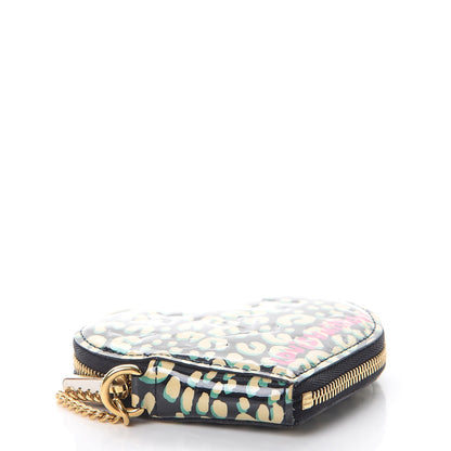 Louis Vuitton Vernis Leopard Coeur Heart Coin Purse Blue Infini 4 of 8