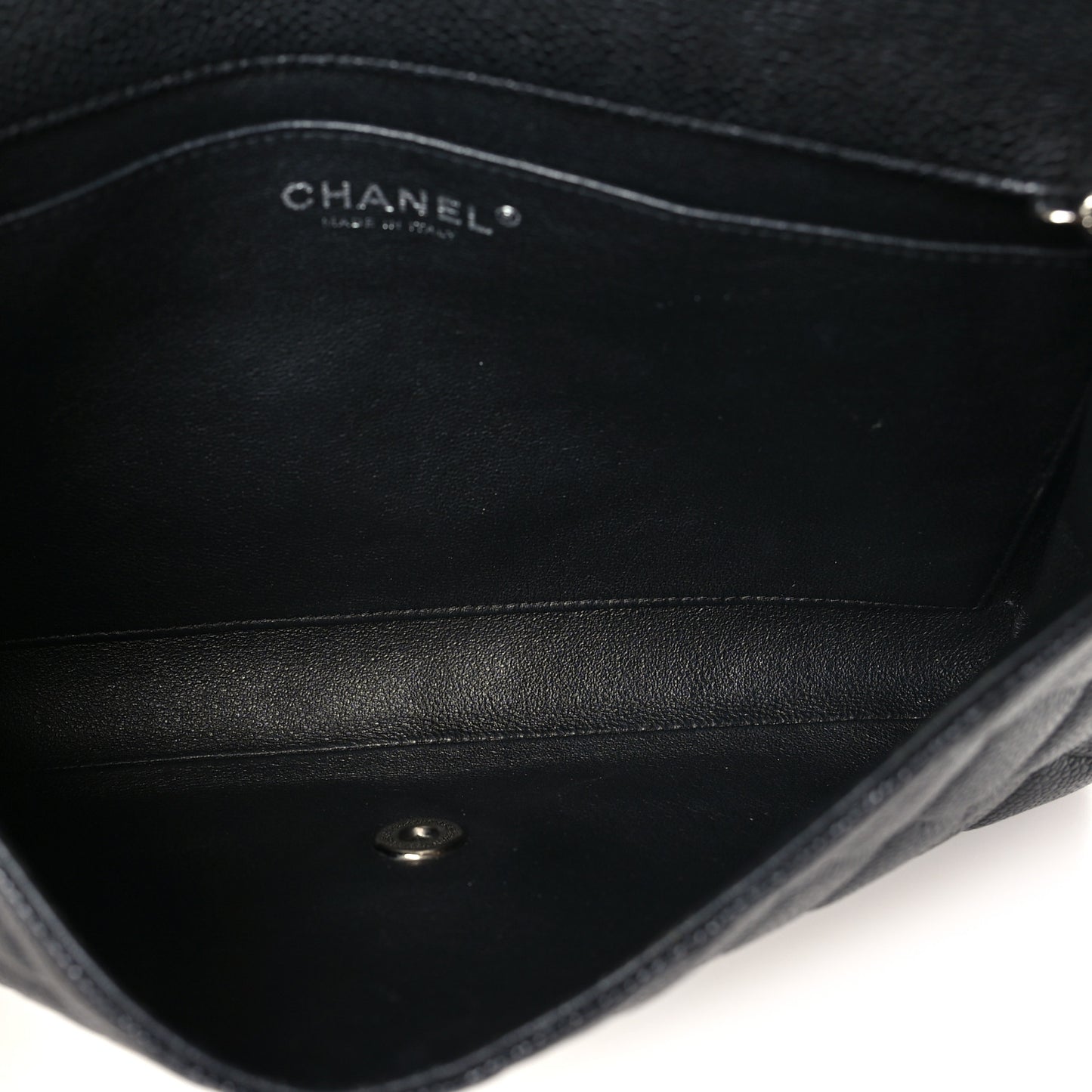 Caviar Quilted Clutch With Chain Flap Black