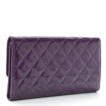 Chanel Patent Calfskin Quilted Large Brilliant Flap Wallet Purple 3 of 14
