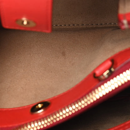 MCM Calfskin Crocodile Embossed Mini Neo Milla Tote Ruby Red 12 of 18
