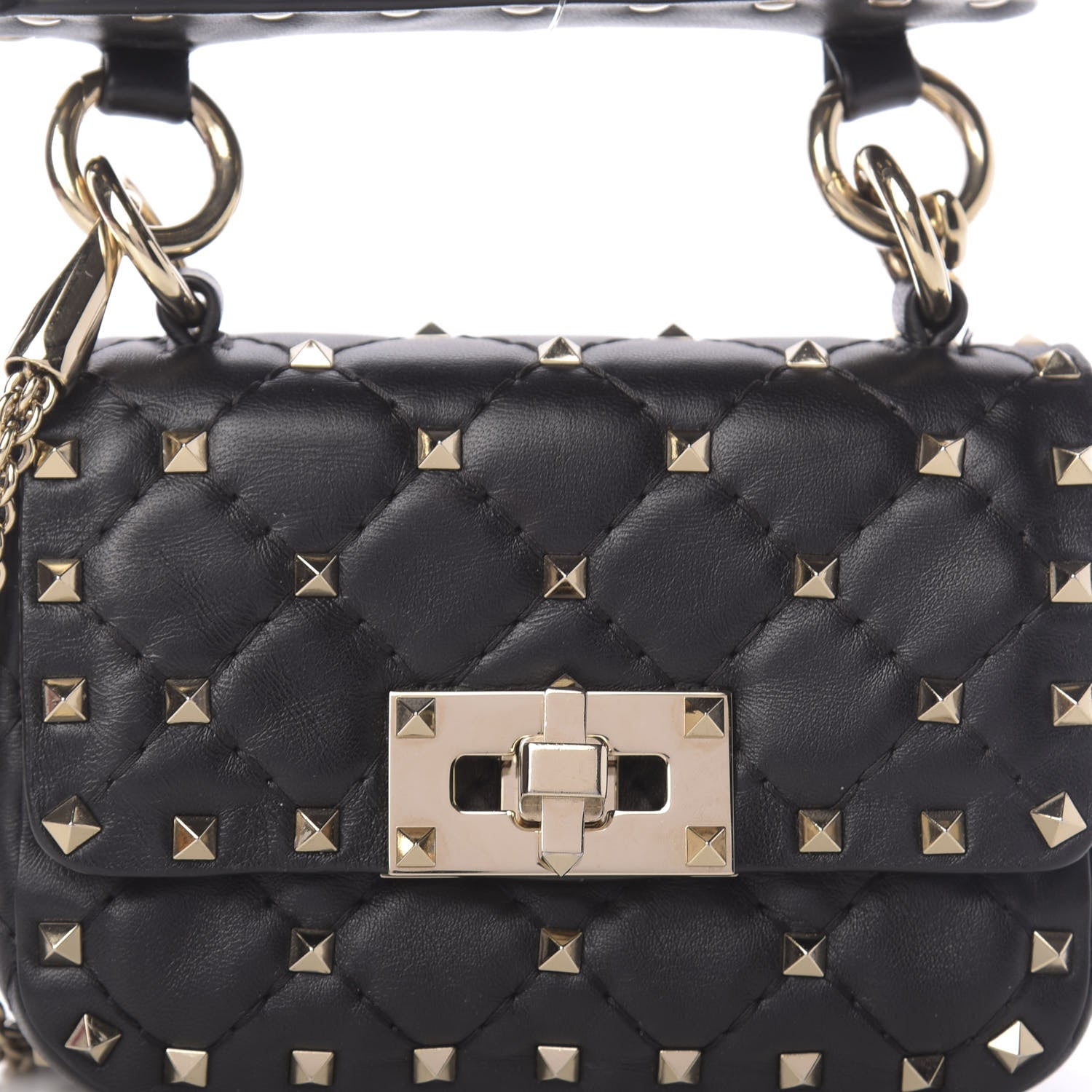 Valentino Garavani Nappa Micro Rockstud Spike Shoulder Bag Black 9 of 10