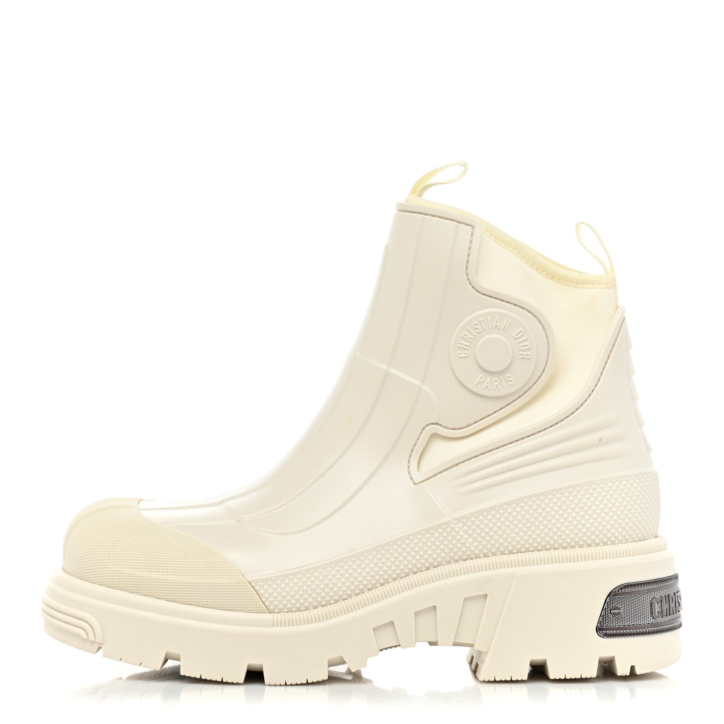 Neoprene Rubber Dior Genesis 30mm Ankle Boots 38 Off White