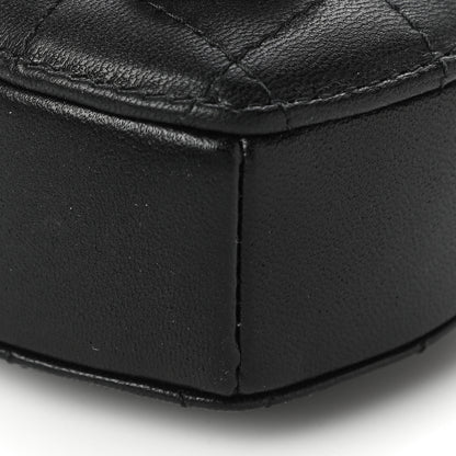 Chanel Lambskin Quilted CC In Love Heart Coin Purse With Chain Black 10 of 11