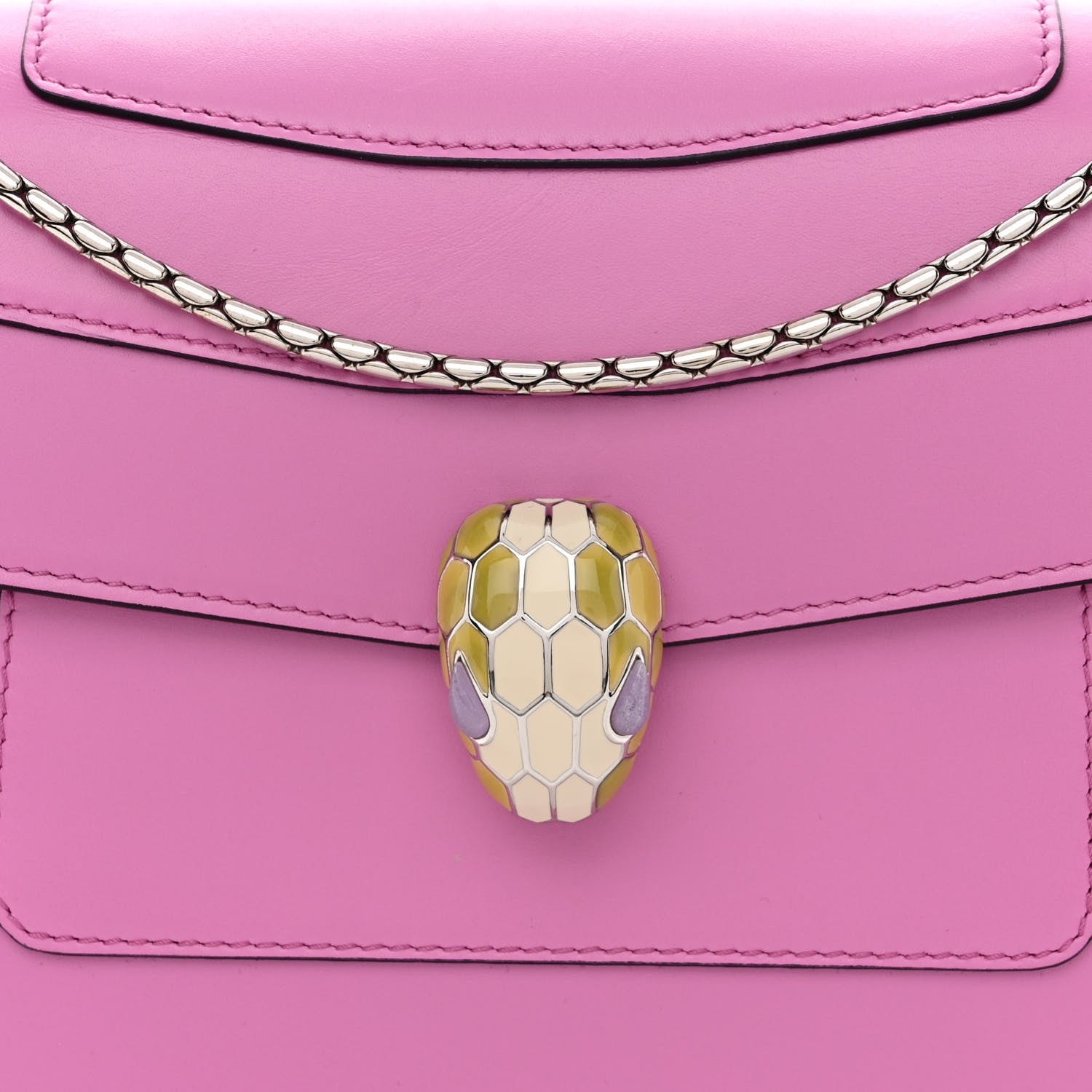 Bulgari Calfskin Serpenti Forever Shoulder Bag Pink 10 of 13