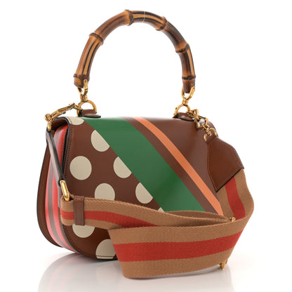 Gucci Calfskin Geometric Print Medium Bamboo 1947 Top Handle Bag Brown 3 of 10