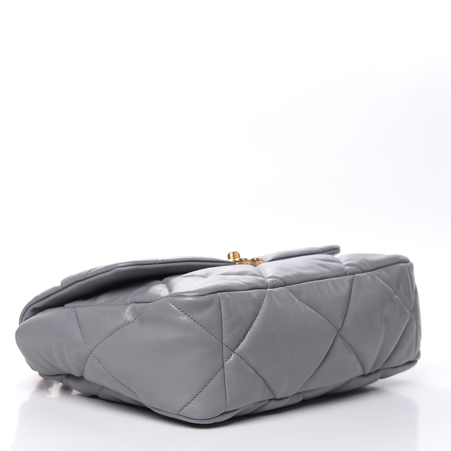 Lambskin Quilted Large 19 Flap Grey