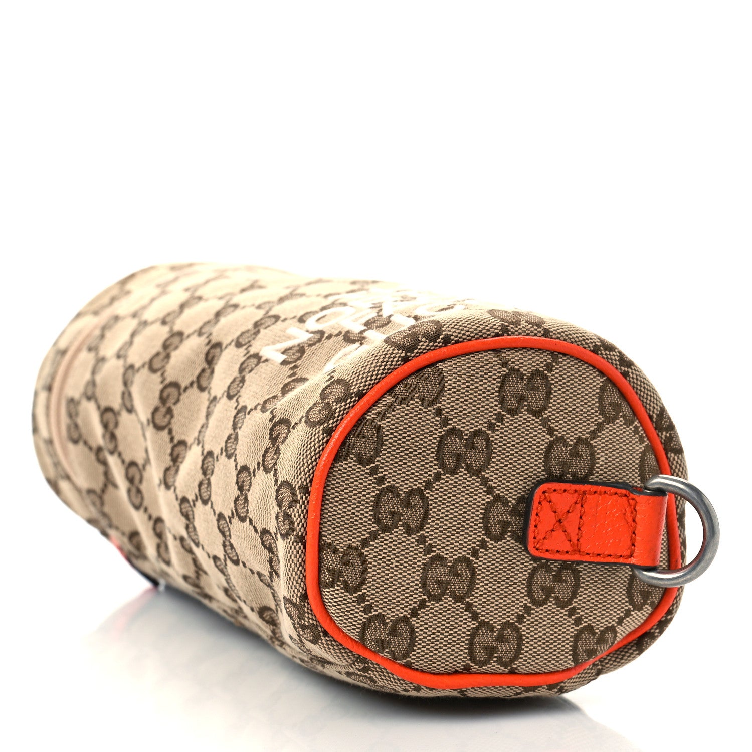 Gucci X THE NORTH FACE Monogram Textured Dollar Calfskin Barrel Shoulder Bag Beige Ebony Mystic White Deep Orange 4 of 9