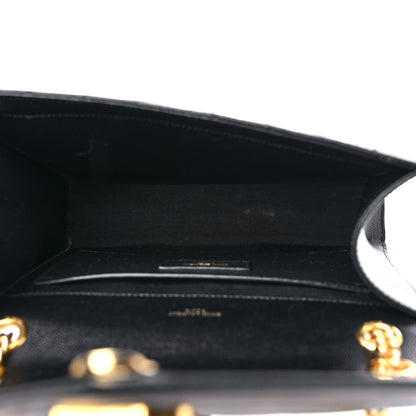 Saint Laurent Grain De Poudre Matelasse Chevron Medium Monogram Satchel Black 5 of 14