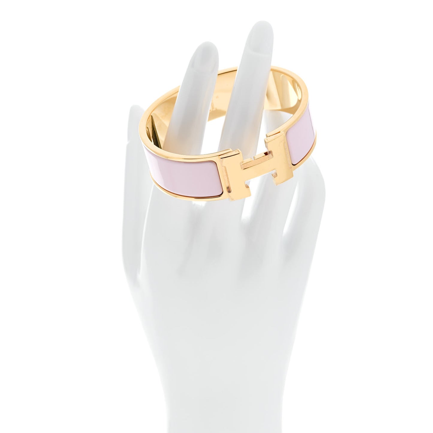 Enamel Wide Clic Clac H Bracelet GM Rose Dragee