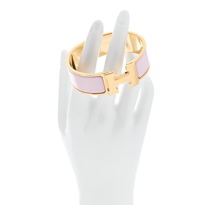 Hermes Enamel Wide Clic Clac H Bracelet GM Rose Dragee 2 of 4