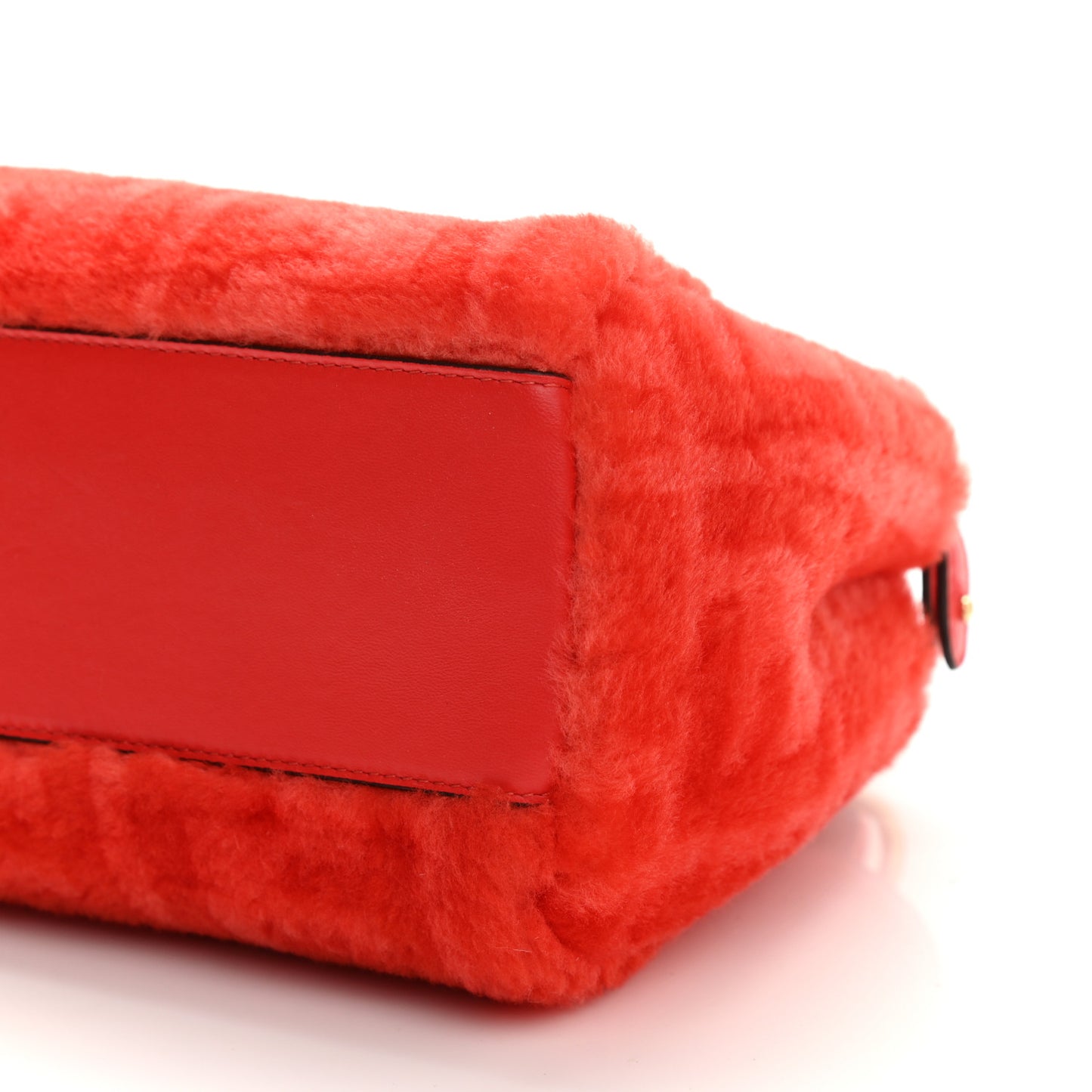 Shearling Nappa Macro FF 1974 Mini Peekaboo Iconic Satchel Tulipano Georgia Poppy