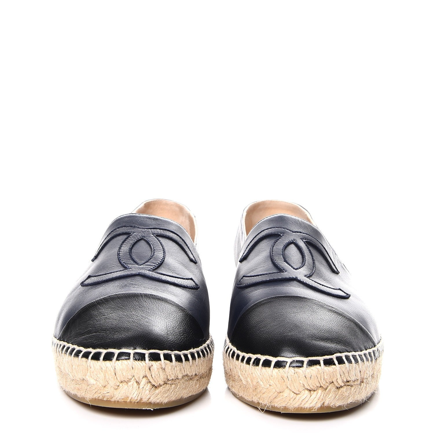 Chanel Lambskin CC Espadrilles 41 Navy Black 2 of 11