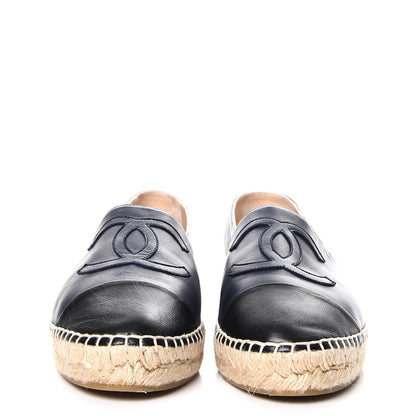 Chanel Lambskin CC Espadrilles 41 Navy Black 2 of 11