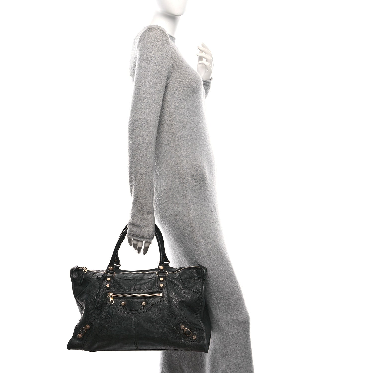 Balenciaga Agneau Giant 12 Rose Gold Hardware Weekender Black 2 of 17