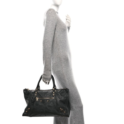 Balenciaga Agneau Giant 12 Rose Gold Hardware Weekender Black 2 of 17