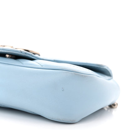 Gucci Calfskin Matelasse Super Mini GG Marmont Shoulder Bag Porcelain Light Blue 10 of 15