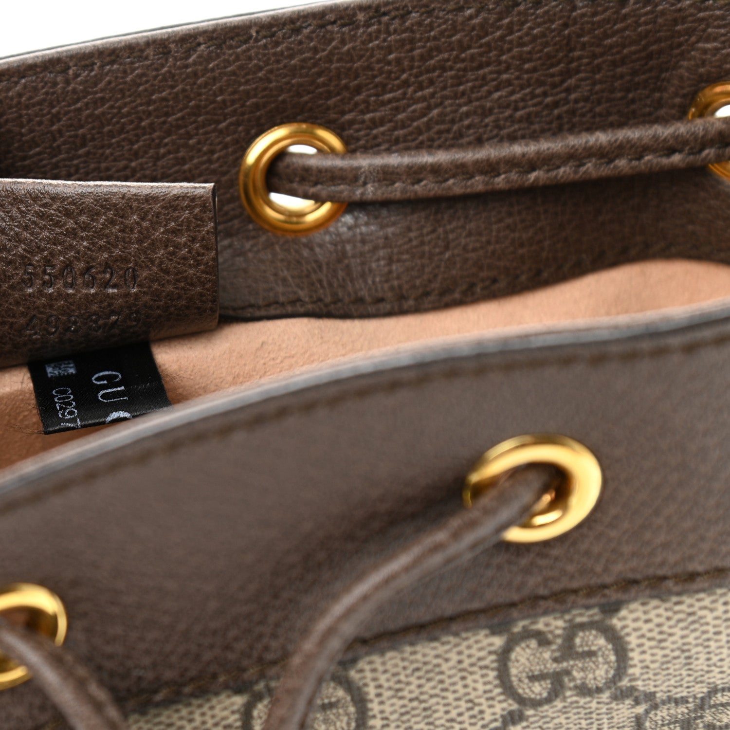 Gucci GG Supreme Monogram Web Mini Ophidia Bucket Bag Brown 7 of 11