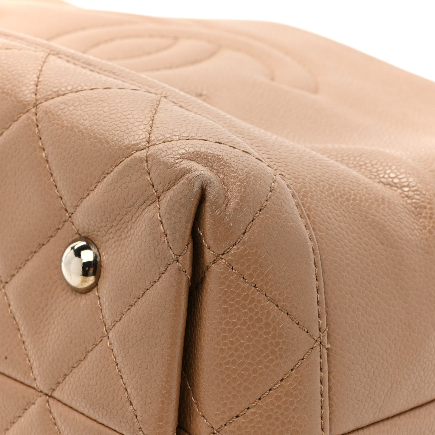 Caviar Medium Soft CC Top Handle Tote Dark Beige